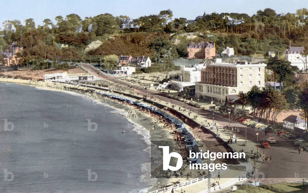 Perros Guirec (Brittany, France): Trestraou beach, Postcard, c. 1960
