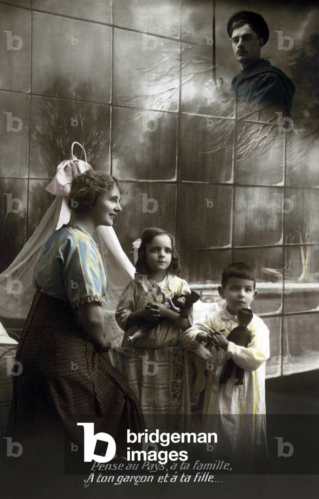 French patriotic Postcard for french solider at front, 1915, ww1