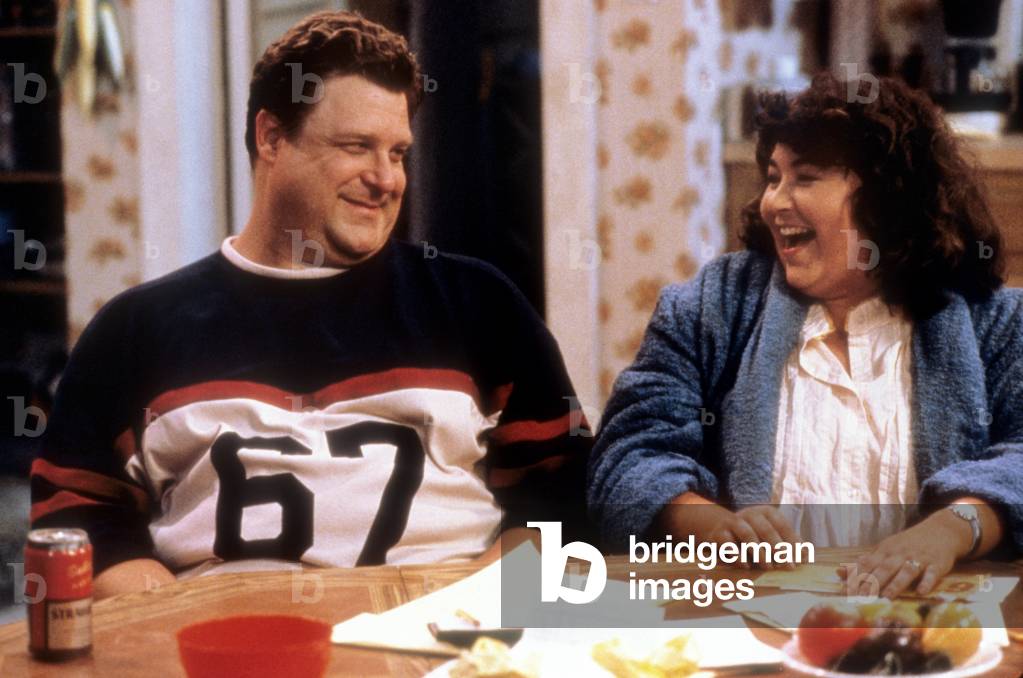 Roseanne with John Goodman, Roseanne Barr, 1988 (film still)