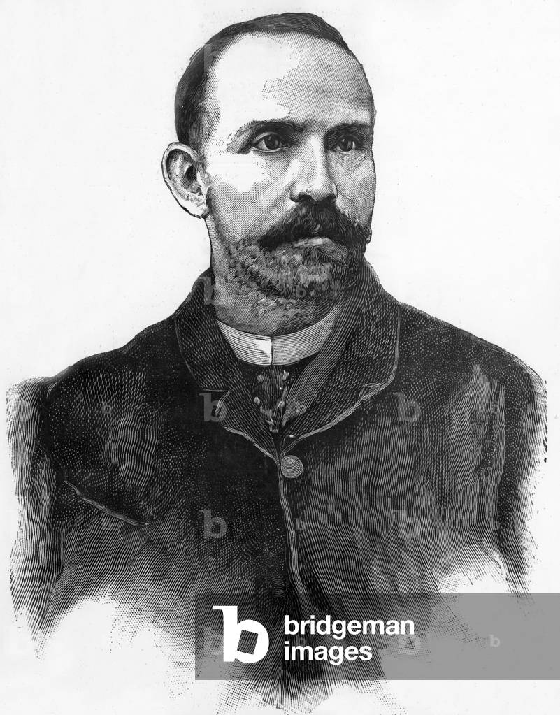 Auguste Vaillant (1861-1894) french anarchist, author of assassination attempt at Chamber of Deputies on december 9, 1893 he will be condemned to death, engraving