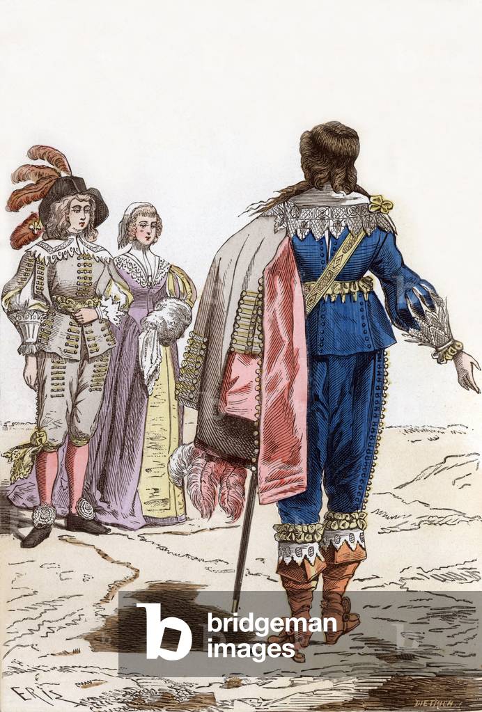 French lords and nobles 16th century, 1878 (engraving)