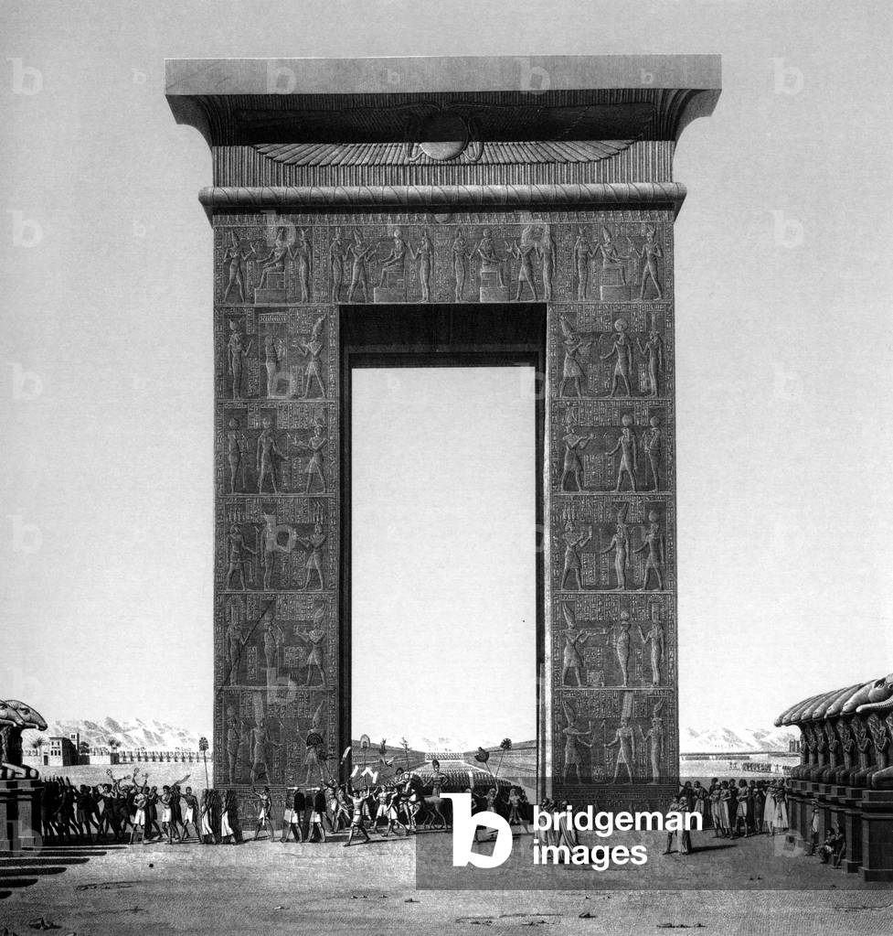 Karnak Temple near Thebes, Egypt, 19th century (engraving)