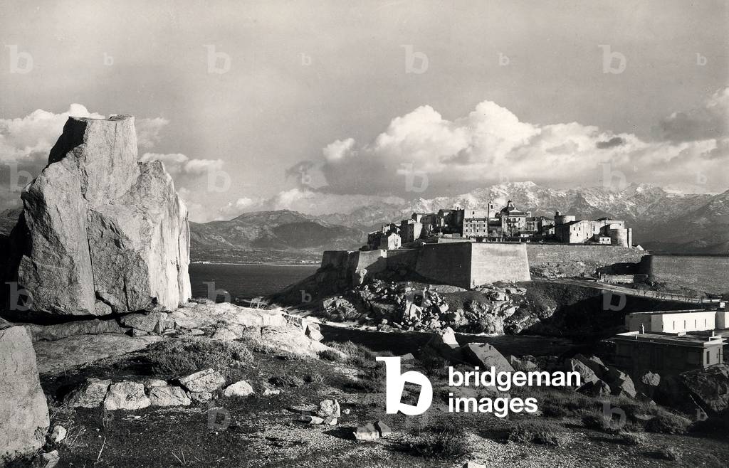 Calvi (Corsica): the citadel, Postcard, 1953