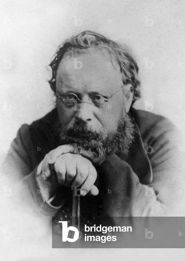Pierre Joseph Proudhon (1809-1865) trade union French socialist and political theorist, photo by Reutlinger in Munich in december 1870