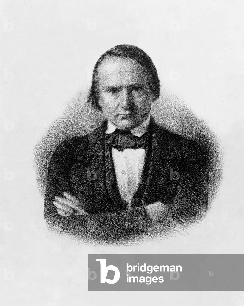Victor Hugo  french writer, in 1849, engraving