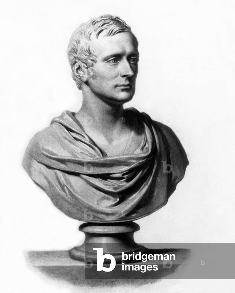 Sir Thomas Stamford Raffles (1781-1826) english founder of Singapore, engraving after a bust