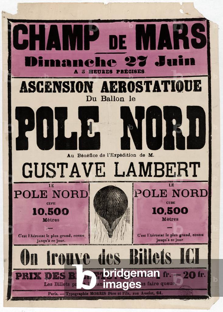 Broadside announcing an ascension of the giant balloon 