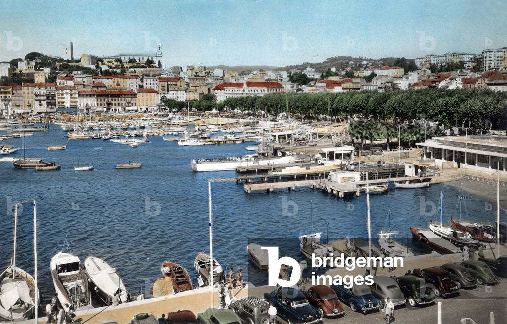 Cannes (French Riviera): the harbour, Postcard, c. 1959