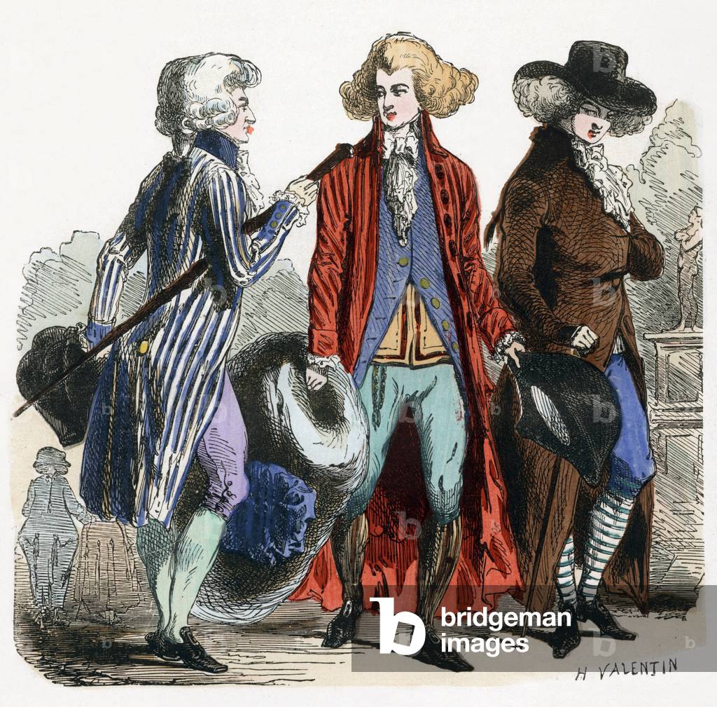 Men's costume in 1787 engraving from the book “Paris through the century” TomEvi, 1878