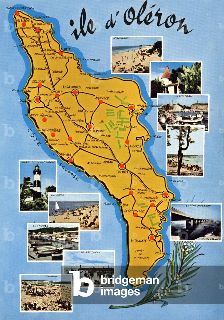 Oleron island, France, Postcard, c. 1969