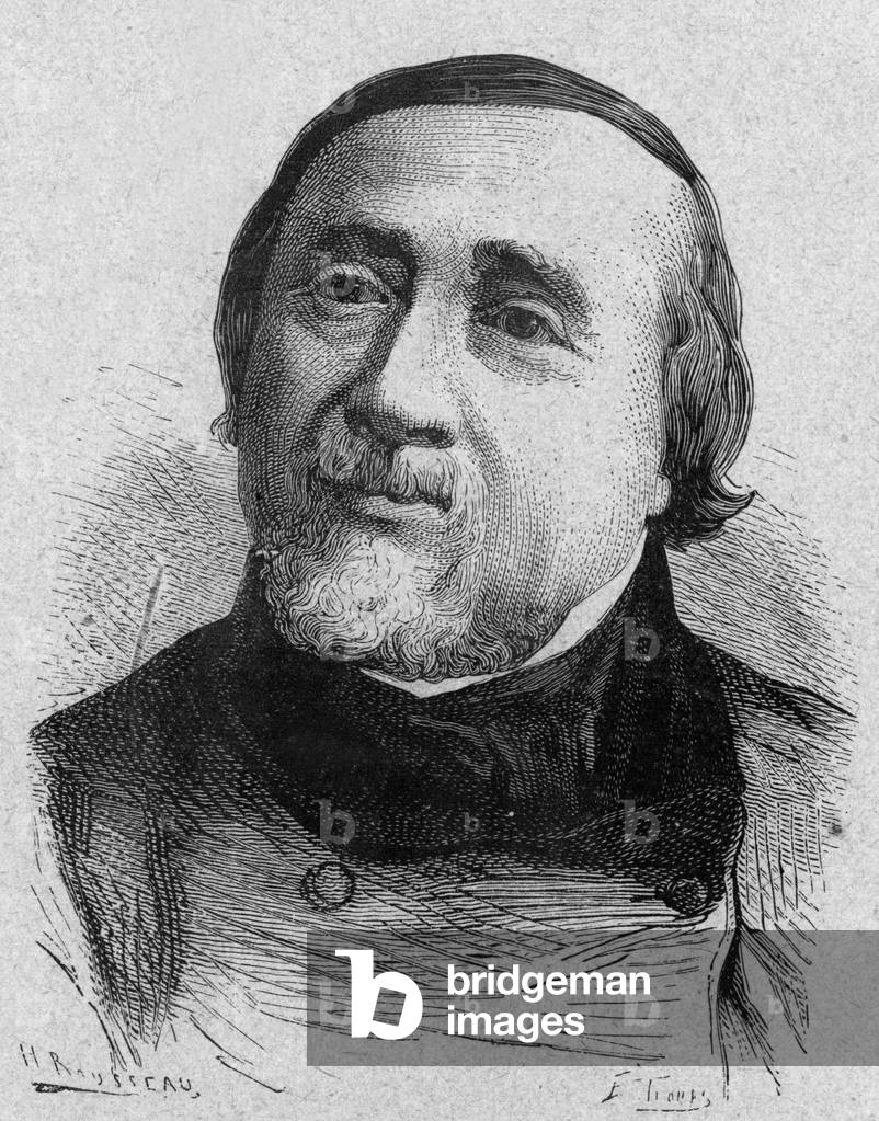 Jules Francois Dupuis Delcourt (1802-1864) french aeronaut, engraving