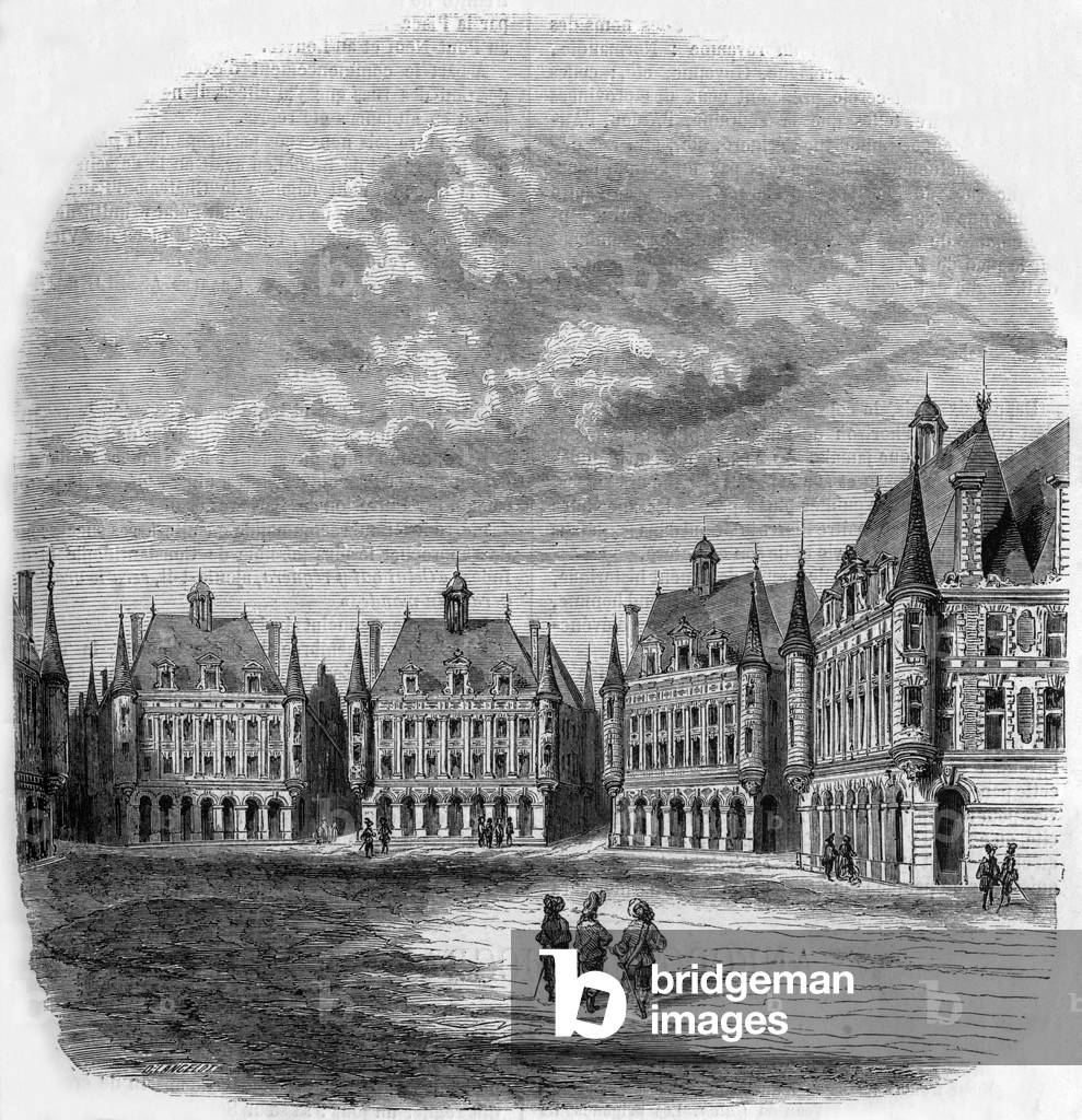 The place de France in Paris, 1853-1854 (engraving)