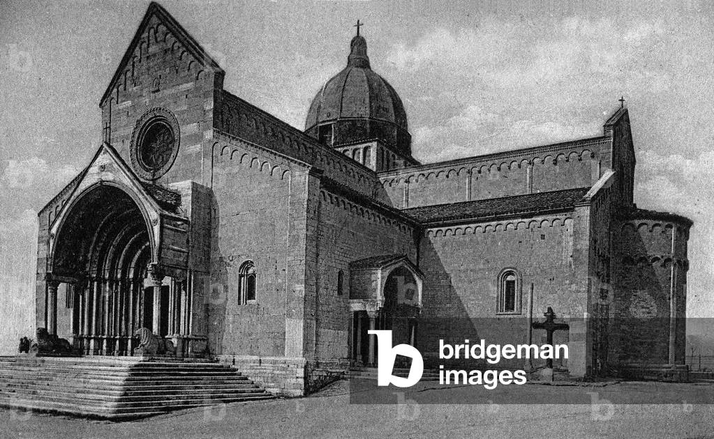 Ancona, Italy: the cathedral, Postcard, 1946