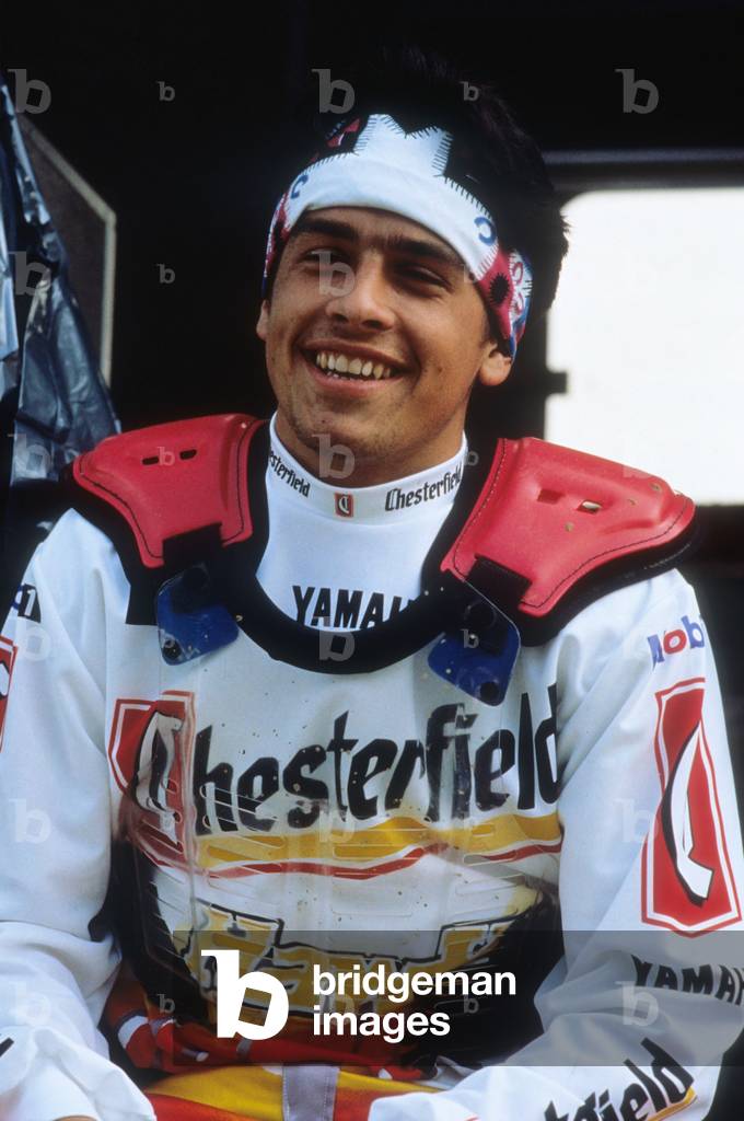 Motorcycle cross driver Frederic Bolley at the 250cc World Championship in 1993