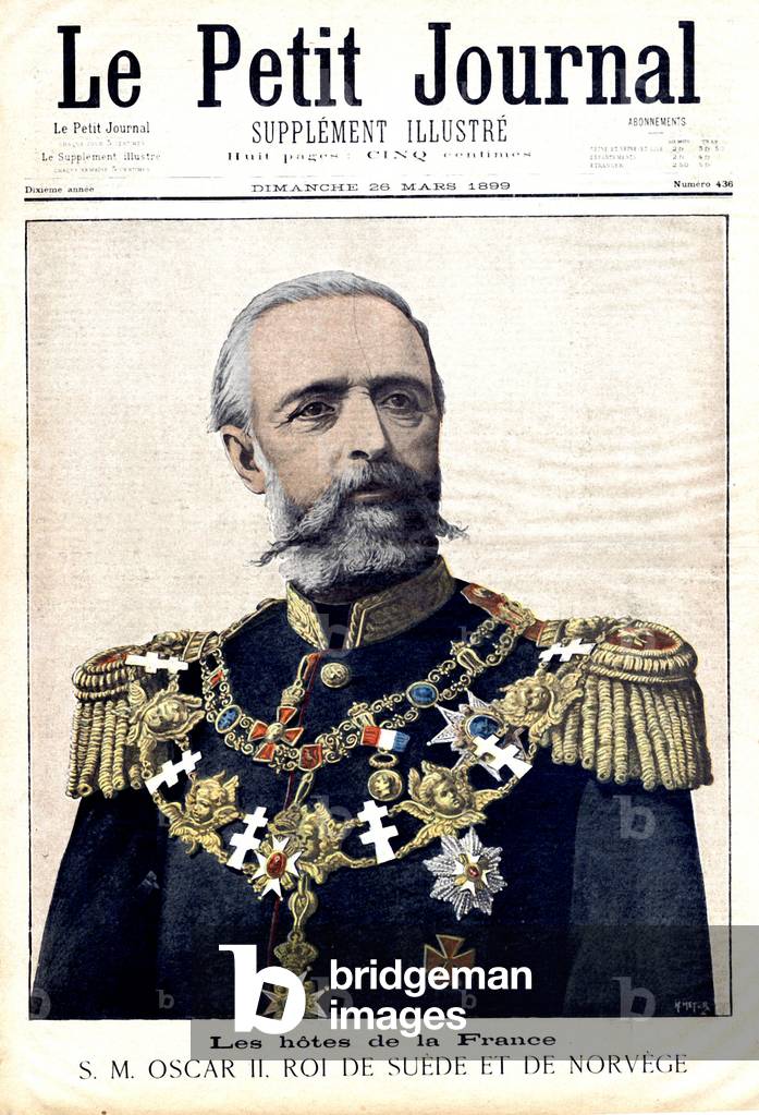 Portrait of Oscar II king of Sweden and of Norway, 1899 (illustration)