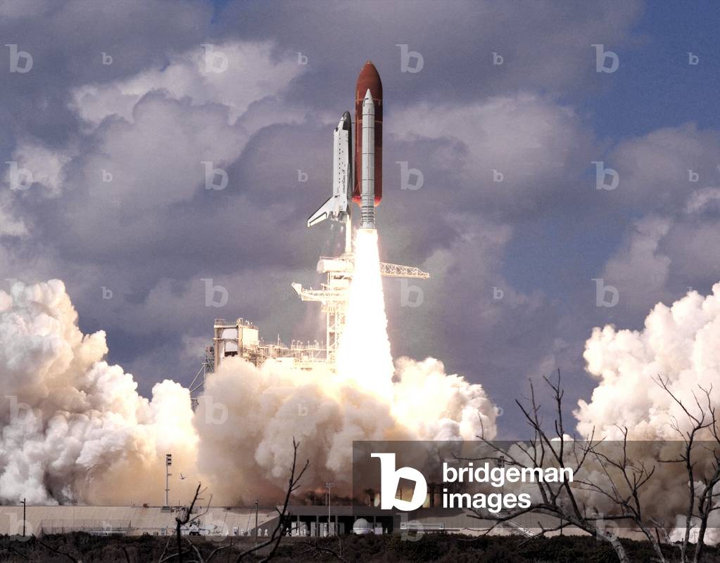 Discovery space shuttle vertical take-off, 1988 (photo)