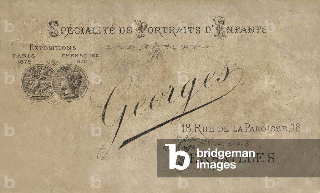 calling card of photographer Georges in Versailles