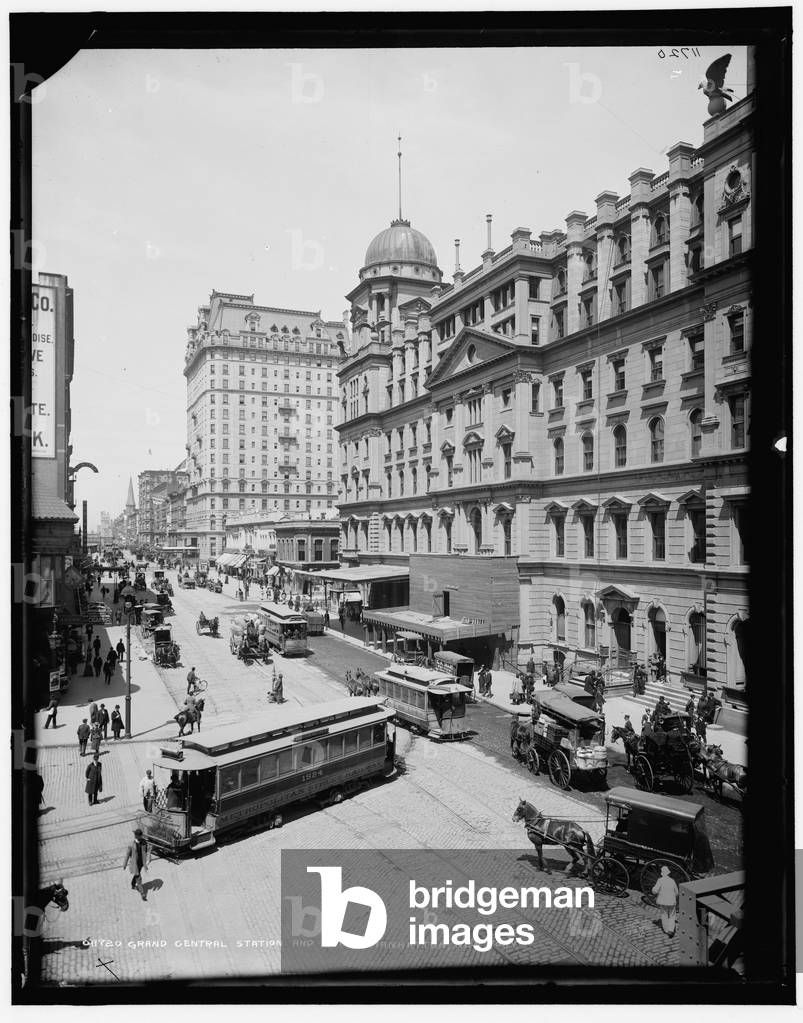 Grand Central Station, New York, former Grand Central Depot and future Grand Central Terminal, c. 1903, in the background: Hotel Manhattan