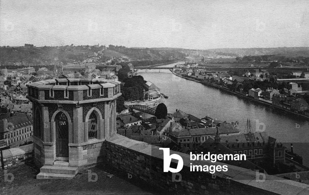 Namur (Wallonia, Belgium): view from donjon of the citadel, Postcard, c. 1900