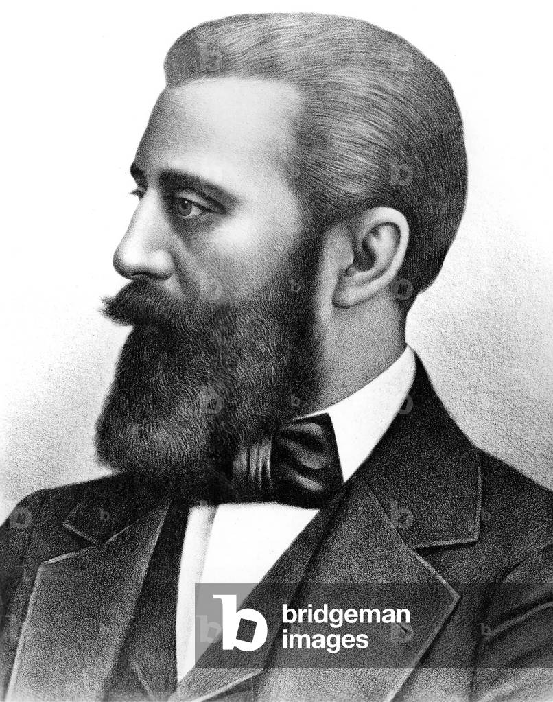 Theodor Herzl (1860-1904) jewish Hungarian writer, engraving