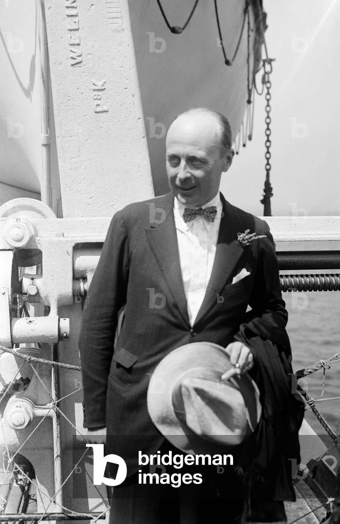 Miguel, Duke of Braganza (1853-1927) son of king Miguel1st of Portugal, here aboard a liner, c. 1920