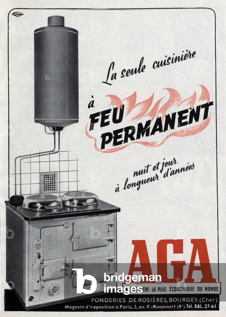 French advertisement for AGA stove, 1952