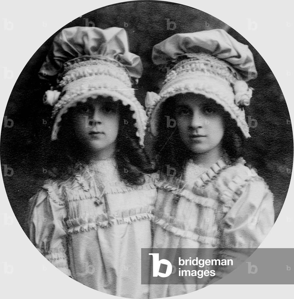 Twin sisters Helen Gould and Dorothy Gould (1904-1969) c. 1914 (daughters of Frank Jay Gould)