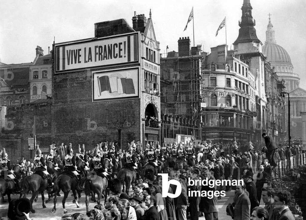 French president Vincent Auriol in London, Ludgate Hill, march 8, 1950