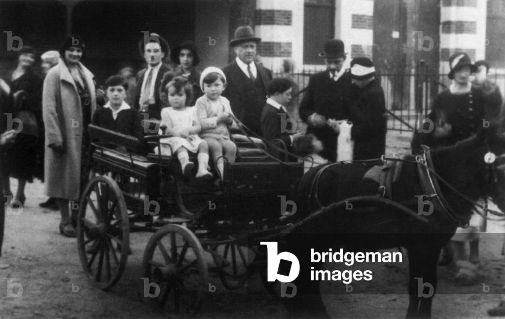 Barbara as a child with her brother Jean, 1932 (b/w photo)