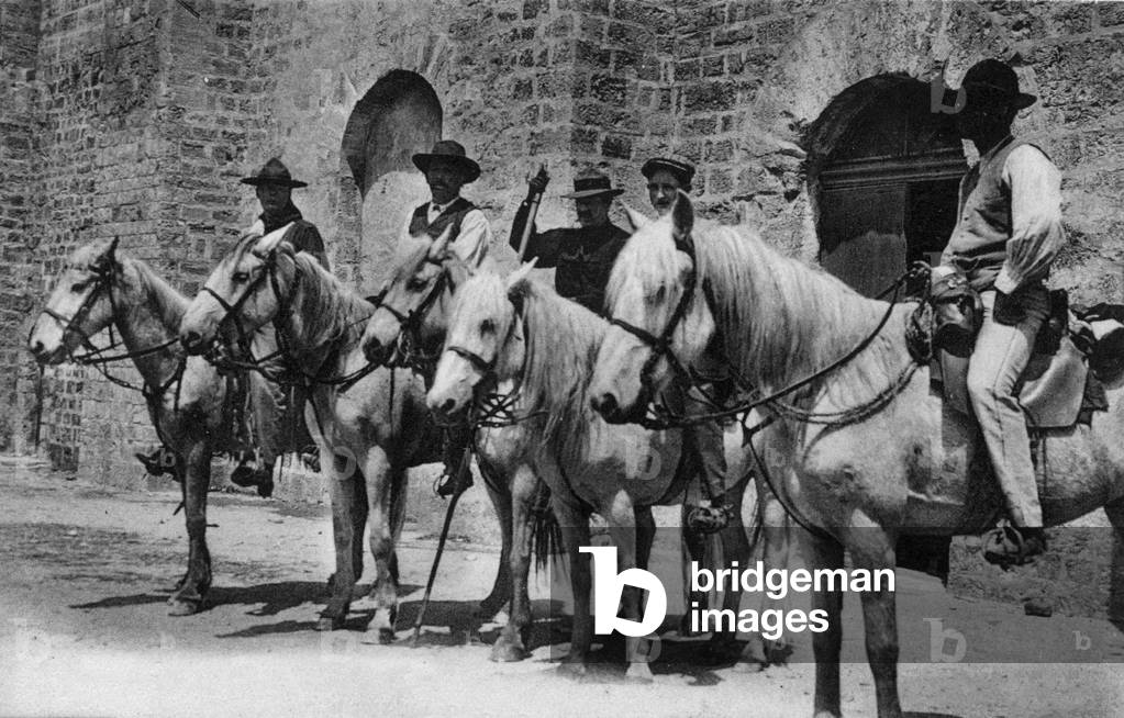 herdsmen in Saintes Maries de la Mer (Camargue, France), Postcard, c. 1930