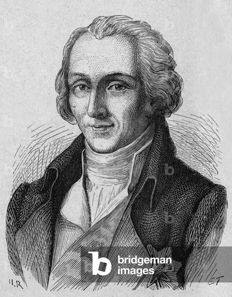Benjamin Thompson count of Rumford (1753-1814) american scientist, engraving
