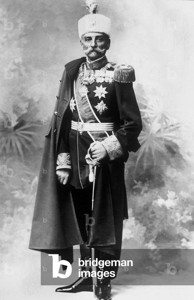 King Peter 1st of Serbia (1844-1921) king from 1903 to 1921 here in visit in Paris