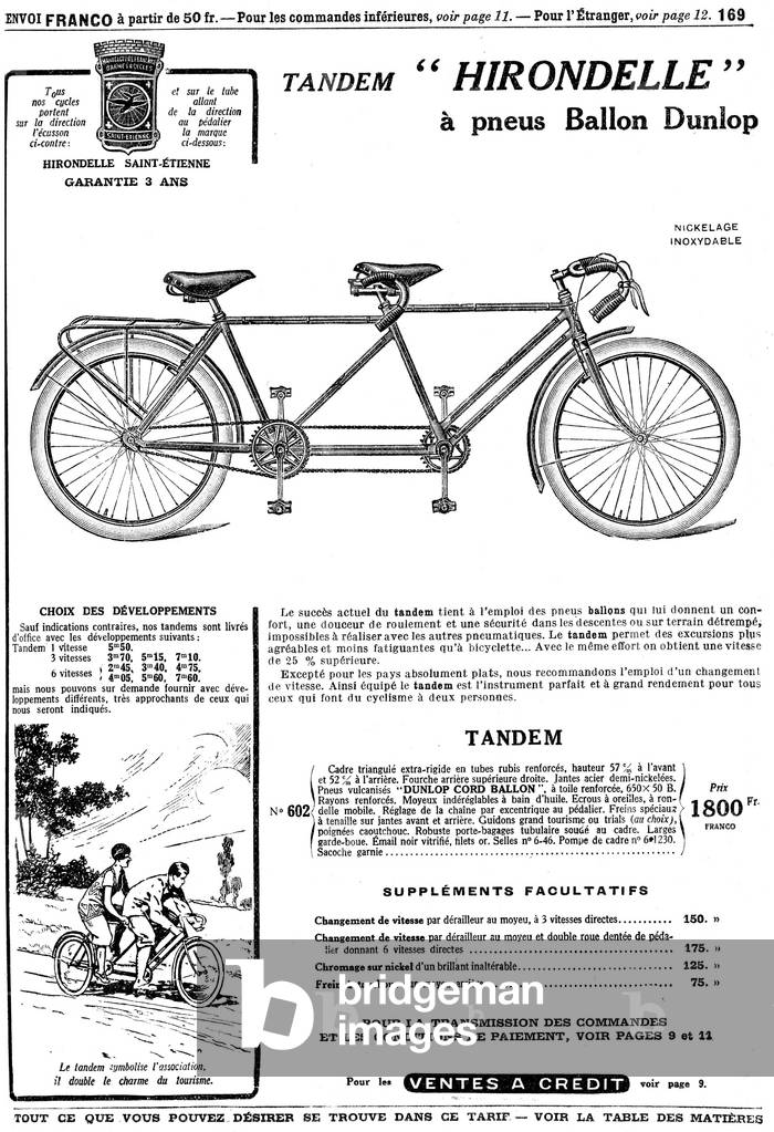 Tandem bike, 1931 (illustration)
