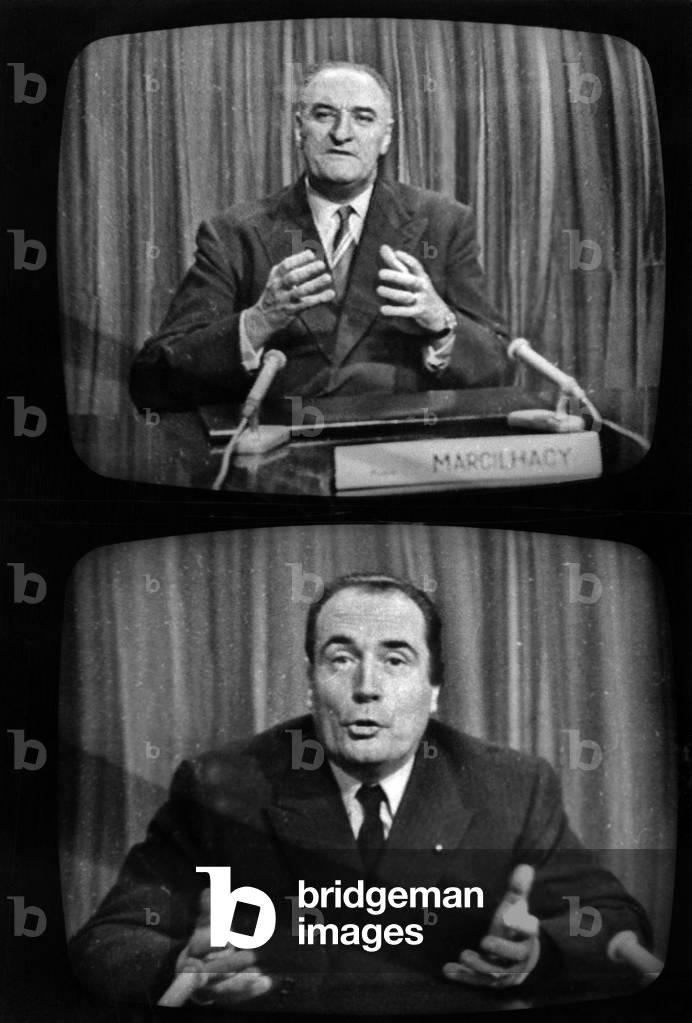 Electoral campaign for presidential elections on november 21, 1965: Pierre Marcilhacy and Francois Mitterrand