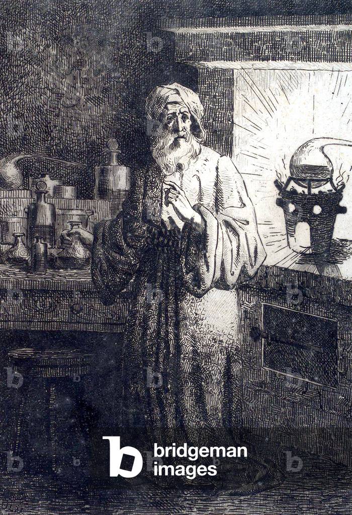 Hennig Brand in 1692, 19th century (engraving)