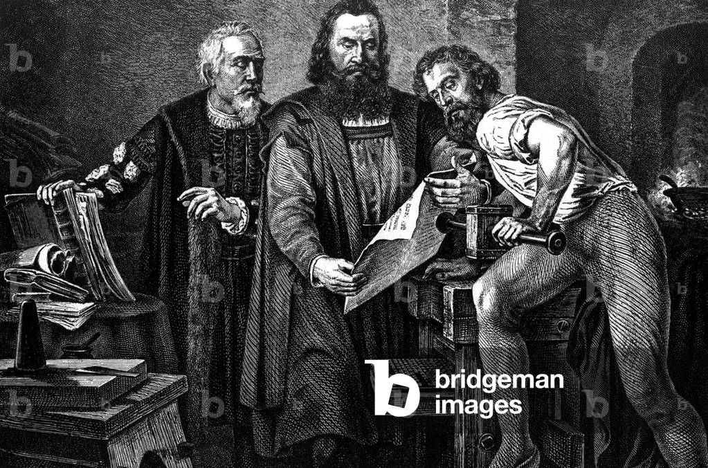 Johann Gutenberg (c.1397-1468) german inventor of the printing press, engraving