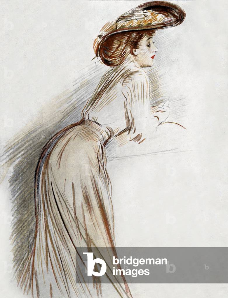 French comedian and singer Marcelle Lender, 1903 (drawing)