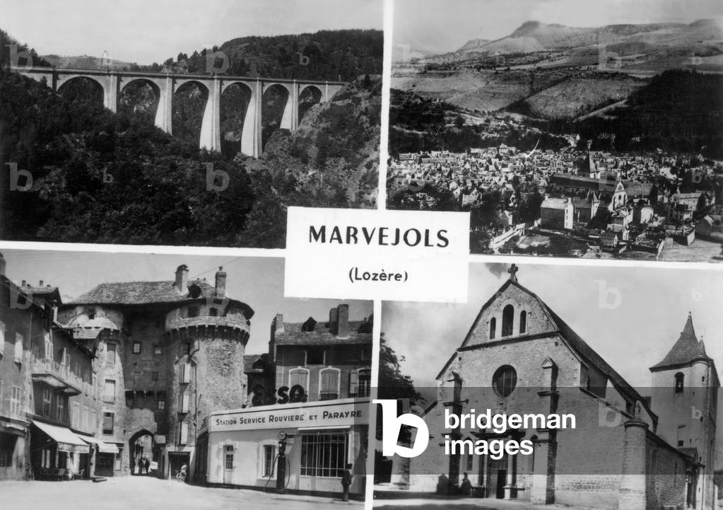 Marvejols, France: Postcard, 1958