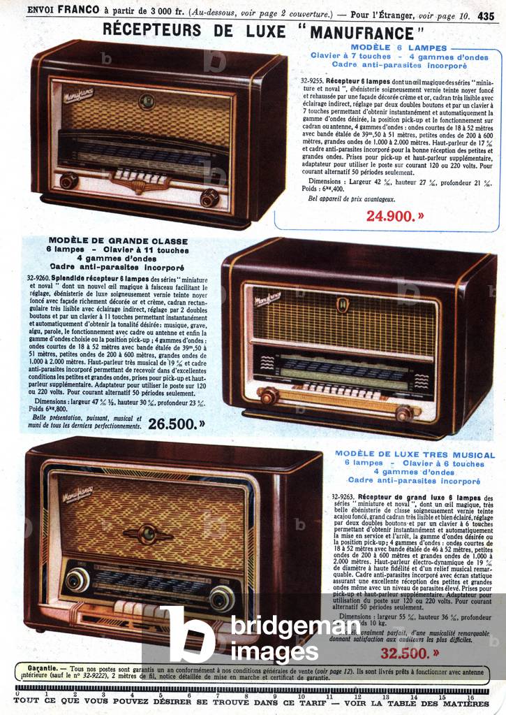 luxury radio receivers, c.1950s (print)