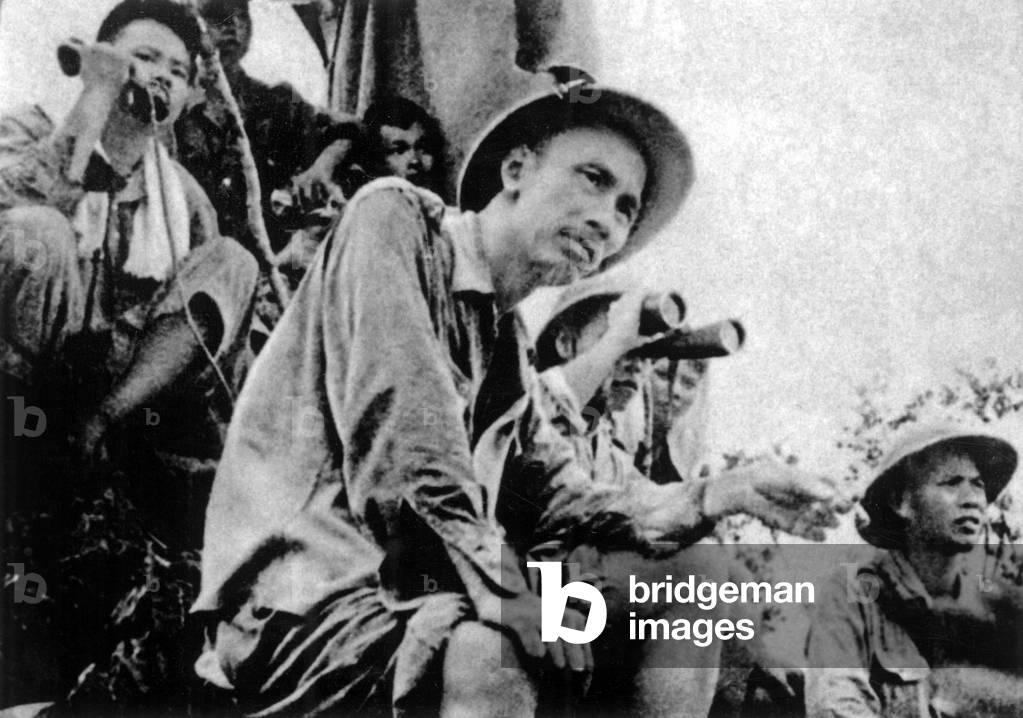 Ho Chi Minh (1890-1969), founder of Indochinese communist party, then from1945 president of democratic republic of Vietnam, here on the front c. 1958