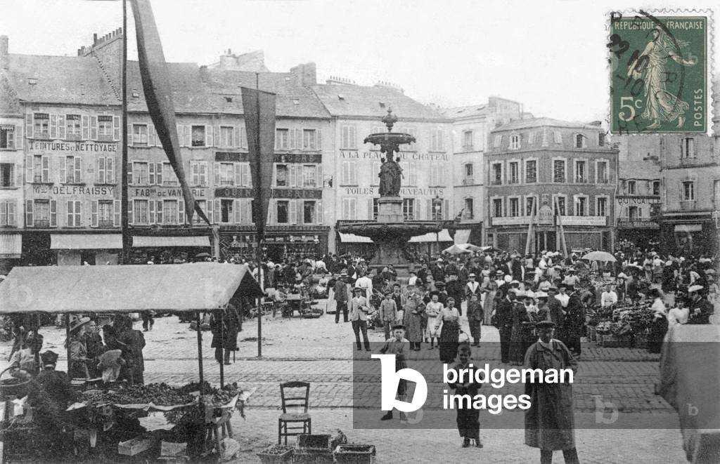 Cherbourg: the market, c. 1908 (Postcard)