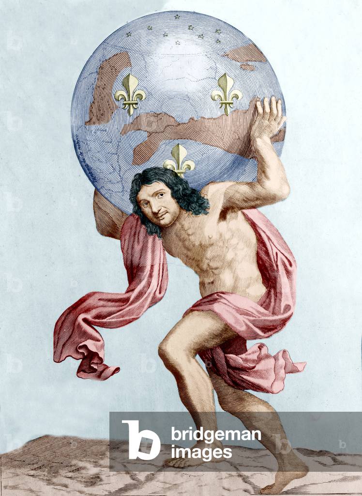 Caricature of Colbert as Atlas (engraving)