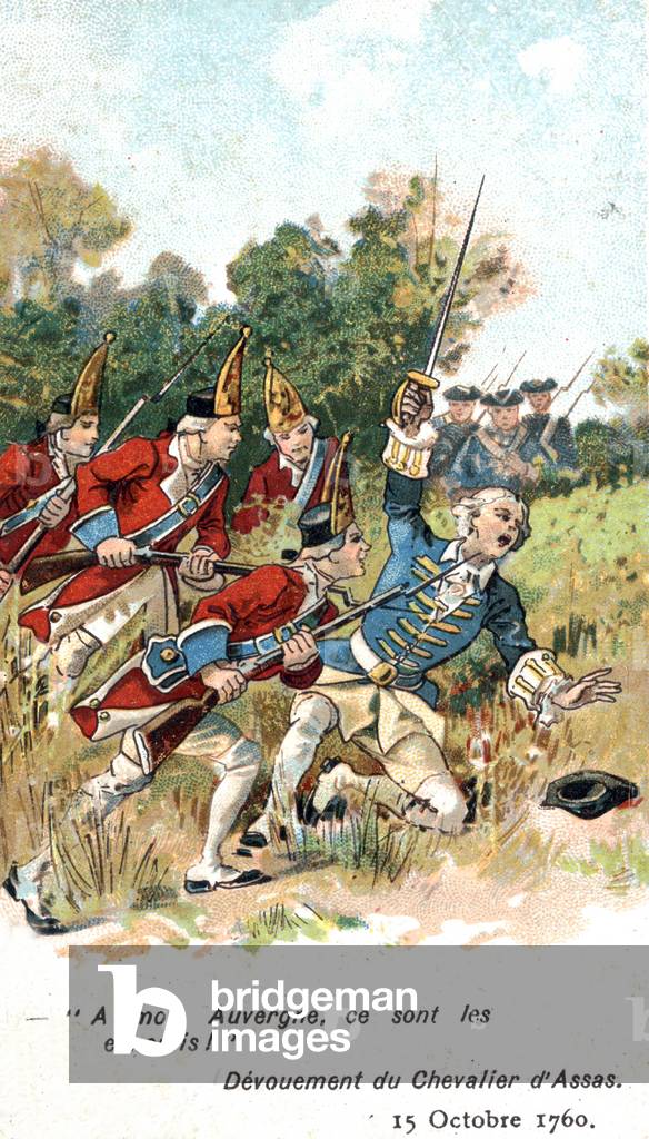 Devotion of Assas knight, captain in the army of Louis XV, on october 15, 1760 (print)