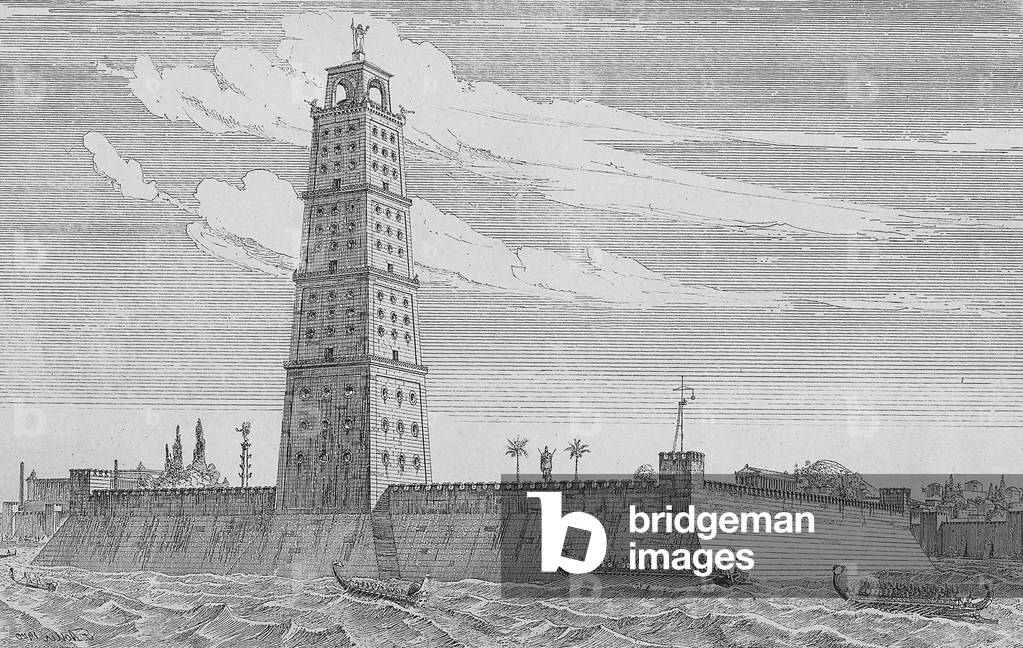Lighthouse in Alexandria, 1901 (engraving)