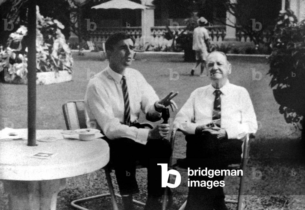 Somerset Maugham in Raffles Hotel in Singapore, 50's (photo)