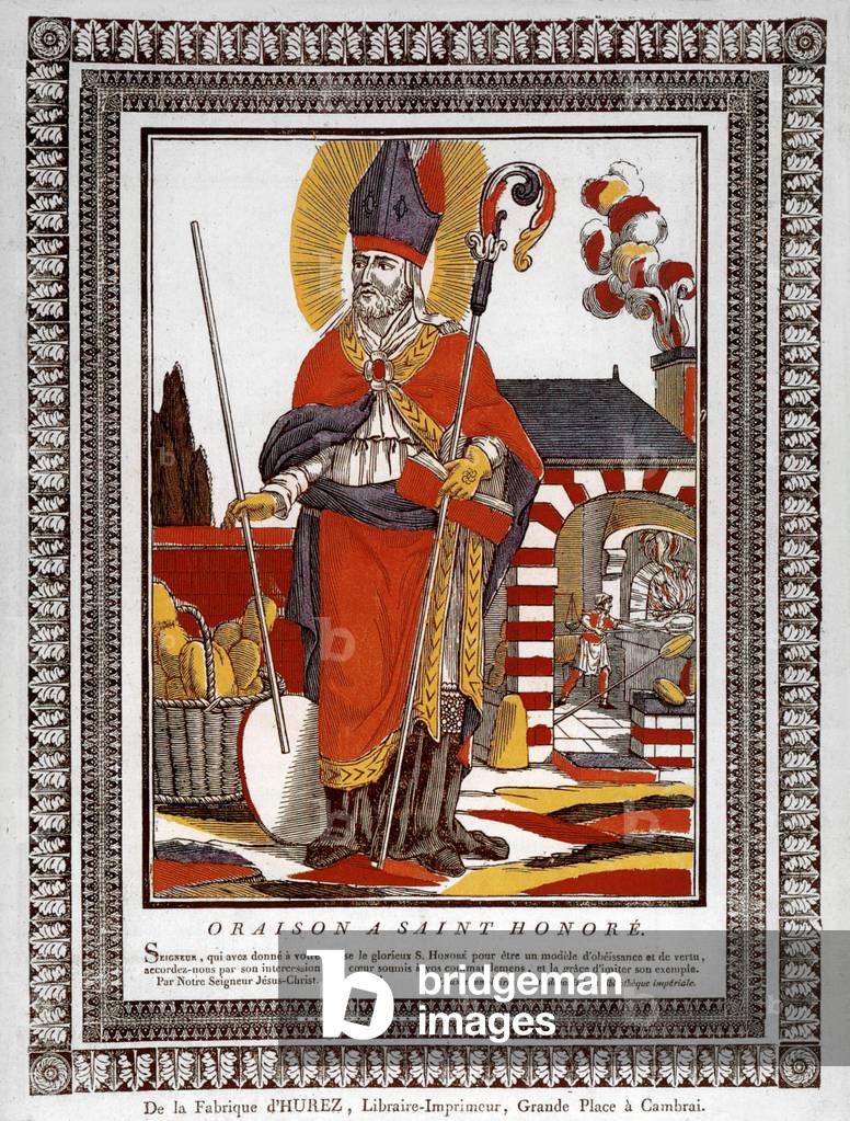 Saint Honore, patron saint of bakers, Cambrai imagery, France, late 18th century