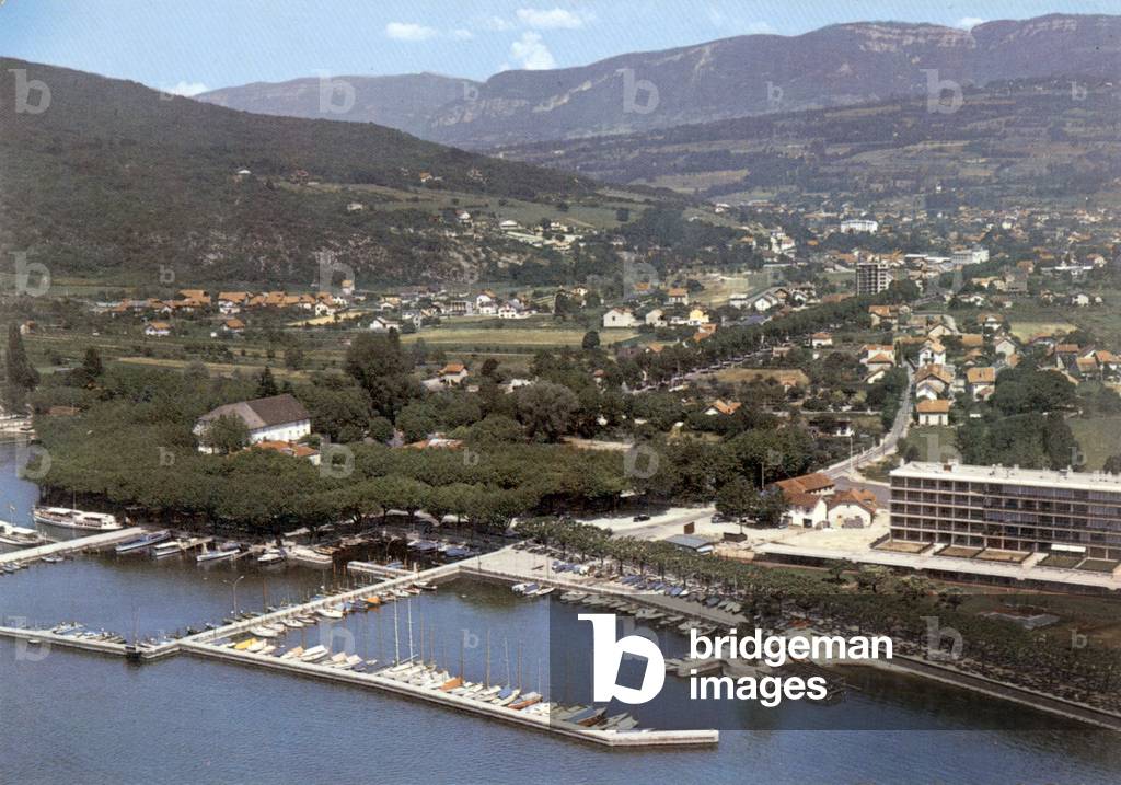Aix-les-Bains (Savoy, France): harbour on Bourget lake, Postcard, c. 1969