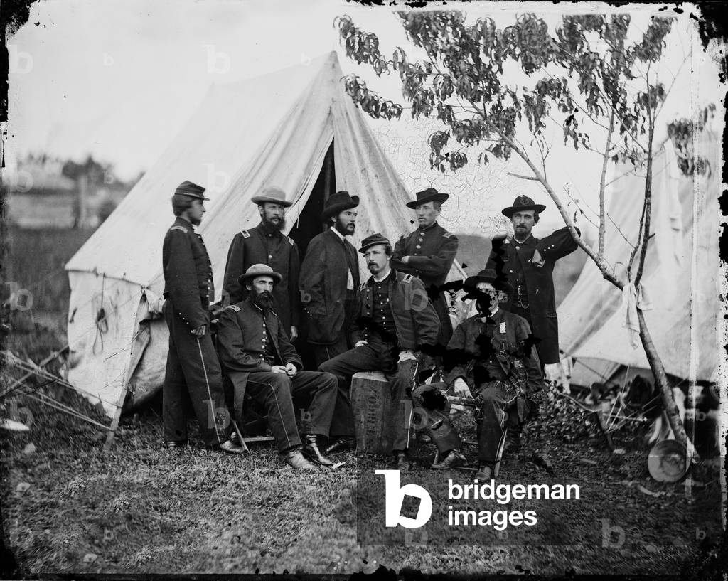 American Civil War  : in Bealeton, Virginia. Officers of Signal Corps. Headquarters, Army of the Potomac, october 1863