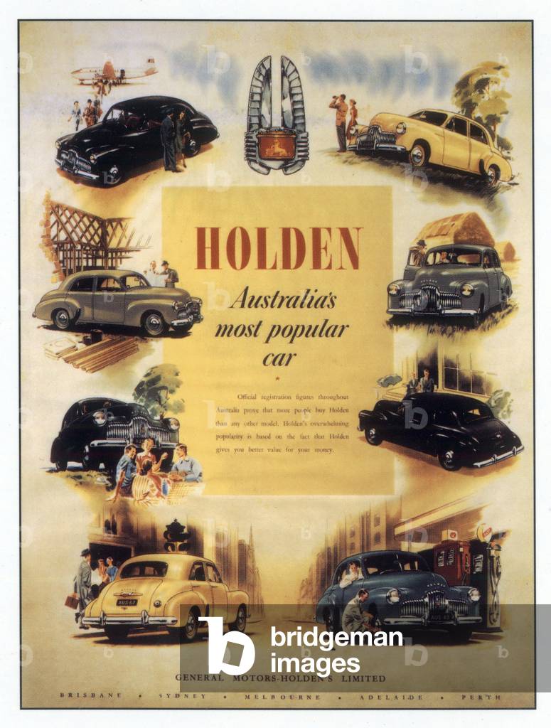 Advertisement for Holden australian cars, c. 1950 (Postcard)