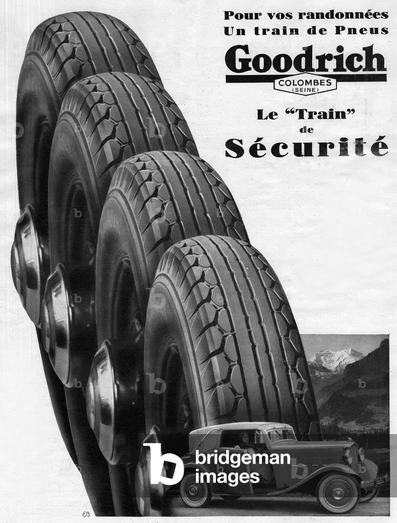 French advertisement for Goodrich tyres, 1934